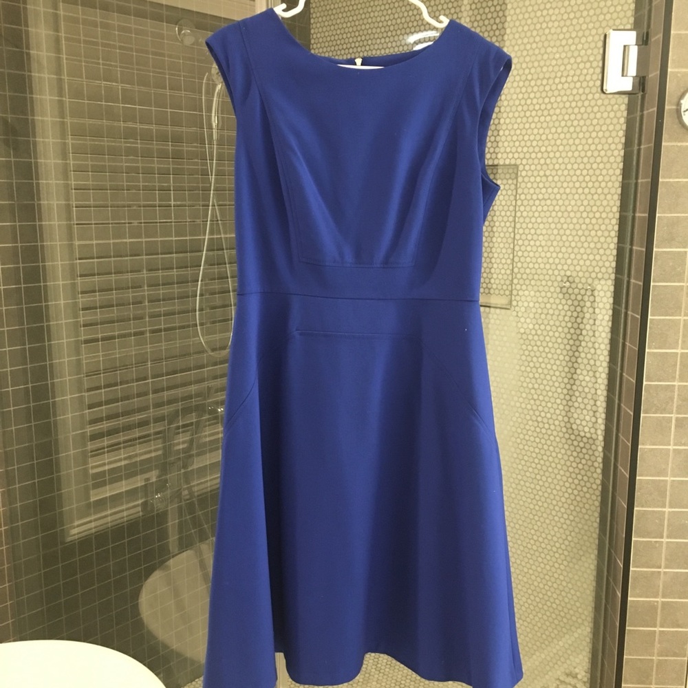 Calvin Klein blue fit & flare A line dress
